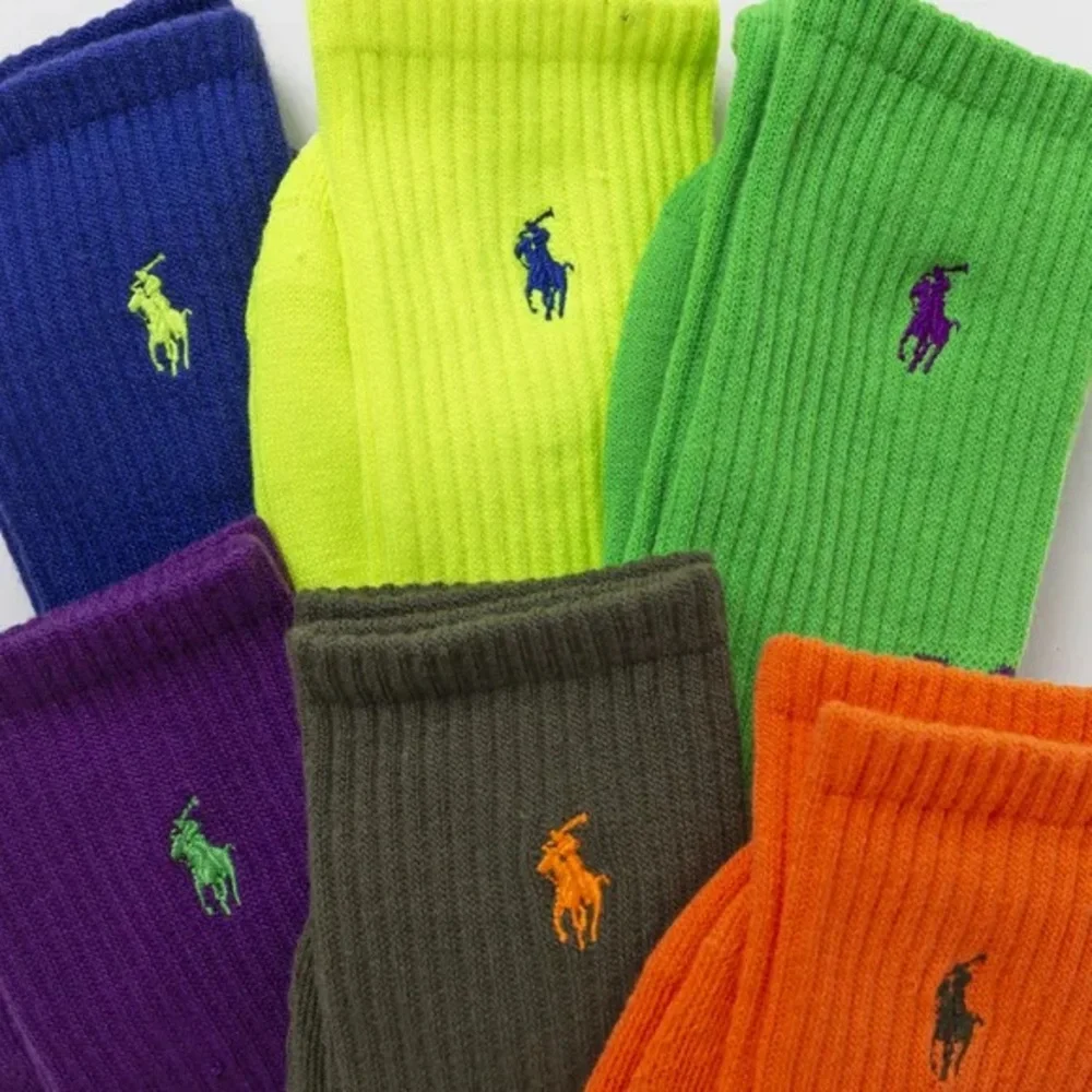 Polo Ralph Lauren Boy's Varsity Stripe & Double Logo Crew Socks 12-Pair Assorted